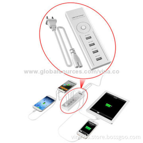 Desktop USB Chargers, 4 Ports, 100 - 240V, 50/60Hz Input Range
